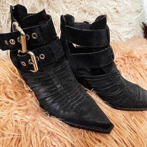 Jeffrey Campbell x Free People black suede booties